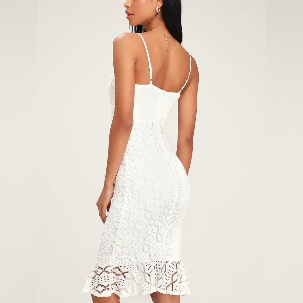 Lulus White Lace Dress - Small - Picture 4 of 12
